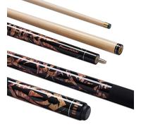 PowerGlide One 2-Piece Pool Cue Stick | Burner | Maple Wood Shaft & Ramin Butt with Decal | Pool Joint with Plastic Collar | Full Size 57" | 10 mm Tip