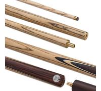 POWERGLIDE Vinci 2 Piece Snooker Cue - Extended Ash Shaft, Hand Spliced Rosewood Butt, Maple Veneers, Brass Joint, Pro Tip, 6” Extension - Performance Cue for Improving & Competitive Players