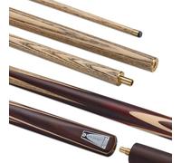PowerGlide Viscount 2 Piece Snooker Cue - Enhanced Ash Shaft, Hand Spliced Rosewood Butt, Brass Quick Release Joint, 9.5mm Tip, 6” Extension - Professional Performance Cue for Serious & League Players