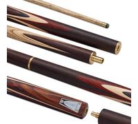 POWERGLIDE Viscount 3/4 Jointed Snooker Cue - Enhanced Ash Shaft, Hand Spliced Rosewood Butt, Brass Joint, 9.5mm Tip, 6” Extension - Professional Cue for Advanced & Competitive Players