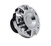 POWERJAMES Chrome Vented Style Gas Tank Cap Lid with Finger Serrations for Harley Davidson