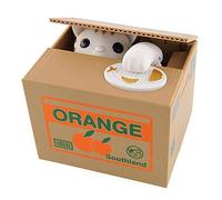 Powerking Stealing Coin Money Box, Cat Piggy Bank Stealing Money Coin and Saving Coins Penny Box Bank Birthday For Kids and Children