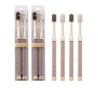 POWERLAND Luxury Toothbrush Soft Carbon Brush Toothbrush Hand for Adult Brushes Comfortable Handle, Anti-Slip, Oral Hygiene, 4 Pieces