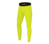 PowerLayer Boys' Running Football Tights Compression Base Layer Leggings - Lime Punch, 12-14 Years