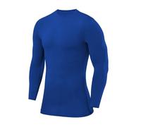 PowerLayer Compression Tops for Men Base Layers Men's Running Top Thermal Shirt - Crew Neck - Dazzling Blue, XL