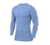 PowerLayer Compression Tops for Men Base Layers Men's Running Top Thermal Shirt - Ice Blue, M