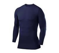 PowerLayer Compression Tops for Men Base Layers Men's Running Top Thermal Shirt - Navy, S