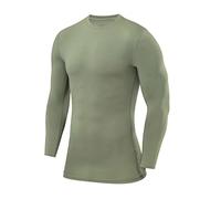 PowerLayer Kids Base Layer Long Sleeve Compression Shirt. Lightweight and Moisture Wicking Thermal Top for Football, Rugby, Soccer and Gym for Boys - Army, Boys Small (6-8 Years)