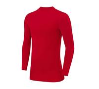 PowerLayer Kids Base Layer Long Sleeve Compression Shirt. Lightweight and Moisture Wicking Thermal Top for Football, Rugby, Soccer and Gym for Boys - Red, 10-12 Years (Boys Large)