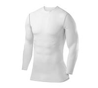 PowerLayer Kids Base Layer Long Sleeve Compression Shirt. Lightweight and Moisture Wicking Thermal Top for Football, Rugby, Soccer and Gym for BoysWhite, 10-12 Years (Boys Large)
