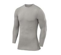 PowerLayer Kids Base Layer Long Sleeve Compression Shirt. Lightweight and Moisture Wicking Thermal Top for Football, Rugby, Soccer and Gym for Boys - Tornado, 8-10 Years (Boys Medium)