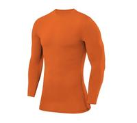 PowerLayer Kids Base Layer Long Sleeve Compression Shirt. Lightweight and Moisture Wicking Thermal Top for Football, Rugby, Soccer and Gym for Boys - Orange, 10-12 Years