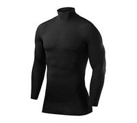 PowerLayer Men's and Boys' Compression Base Layer Top Long Sleeve Under Shirt - Mock Neck