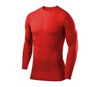 PowerLayer Kids Base Layer Long Sleeve Compression Shirt. Lightweight and Moisture Wicking Thermal Top for Football, Rugby, Soccer and Gym for Boys - Red, Boys' X-Large (12-14 Years)