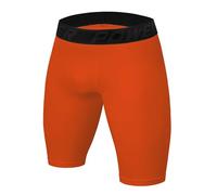 PowerLayer Men's Compression Base Layer Shorts Thermal Shorts Underwear - Orange, M
