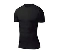 PowerLayer Men's Compression Base Layer Top Short Sleeve Thermal Under Shirt - Black, X Large