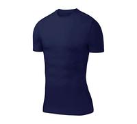PowerLayer Men's Compression Base Layer Top Short Sleeve Thermal Under Shirt - Navy, Medium
