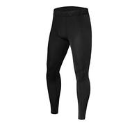 PowerLayer Men's Running Workout Thermal Compression Base Layer Leggings Tights - Black Stealth, L