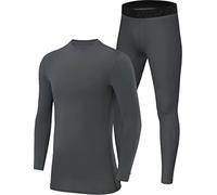 PowerLayer Skins for Boys Kids Base Layer Thermal Long Sleeve Top & Tights Football Compression Set - Darkest Spruce Top + Darkest Spruce Tights, 10-12 Years