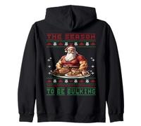 Powerlifer Santa Claus Ugly Christmas Sweater Alternative Zip Hoodie