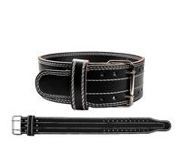 Powerlifting Belt PU Leather Weighlifting Dumbbells Barbell Weight Fitness Belt Musculation Squat Bench Press Bodybuilding Training Waist(Black,L)
