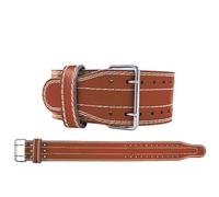 Powerlifting Belt PU Leather Weighlifting Dumbbells Barbell Weight Fitness Belt Musculation Squat Bench Press Bodybuilding Training Waist(Brown,M)