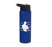 Powerlifting Bodybuilder Skills Anatomy Gym Stainless Steel Insulated Water Bottle