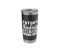 Powerlifting Bodybuilder Stop Thinking Just Workout Gym Stainless Steel Insulated Tumbler