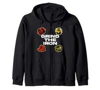 Powerlifting Gym Weightlifting Grind The Iron Zip Hoodie