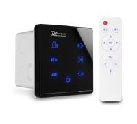Powerline A100B In Wall Bluetooth Amplifier, 4-Channel Wall Mounted Speaker System, Slim Design Home Audio Integration, Black