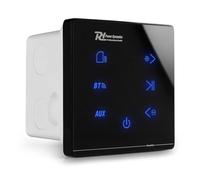Powerline A100B In Wall Bluetooth Amplifier, 4-Channel Wall Mounted Speaker System, Slim Design Home Audio Integration, Black