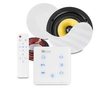 PowerLine A50 In Wall Bluetooth Ceiling Speaker System with 6.5-Inch Tiltable Tweeter Speakers, Home Audio Ceiling Speaker Package for Kitchens, Lounges, Offices, and Modern Interiors