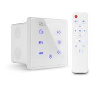 Power Dynamics A50W In Wall Bluetooth Amplifier - White 2-Channel Class-D Audio System with Touch Panel, MP3 Player, USB/SD Inputs, AUX, and Remote Control for Home Use
