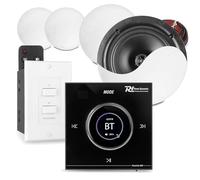 Powerline B50B 2-Zone Bluetooth Ceiling Speaker System with 4 x 5.25" Low Profile Installed Speakers, LCD Wall Amplifier & Speaker Cable - Multiroom Audio for Home or Office
