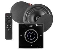 Powerline B50B Bluetooth Ceiling Speaker Kit, 2x NCSS6B 6.5” Black Speakers, In-Wall LCD Amplifier & Speaker Cable, Complete Wireless Home Audio System for Flush Ceiling Install