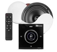 Powerline B50B Bluetooth Ceiling Speaker System with 2x NCSS6 6.5" Ceiling Speakers & In-Wall LCD Amplifier, USB, microSD, HiFi Audio Kit, Speaker Cable