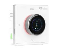 Powerline B50B in wall speaker amplifier, touch LCD, Bluetooth 5.0 - discreet wall mount audio system with SD/USB, remote, 2x25W, white, for HiFi stereo amplifiers & home amplifiers