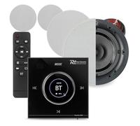 Powerline Bluetooth Ceiling Speaker Kit with 4x 6.5 Q Acoustics Qi65CB Speakers & Wall Amplifier - Multi-Room Wireless Installed Audio System with Touch LCD, Speaker Cables, Home Audio Solution