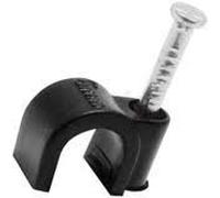Powerlinkplus 3.5mm Round Black Clips for Telephone cable (Pack Of 100)