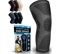 POWERLIX Knee Support for Women/Men, Knee Brace Compression Sleeve Support for Arthritis, Joint Pain, Ligament Injury, Meniscus Tear, ACL, MCL, Tendonitis, Running, Squats, Sports, Gray, Medium