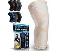 POWERLIX Knee Support for Women/Men, Knee Brace Compression Sleeve Support for Arthritis, Joint Pain, Ligament Injury, Meniscus Tear, ACL, MCL, Tendonitis, Running, Squats, Sports, Beige, XLarge