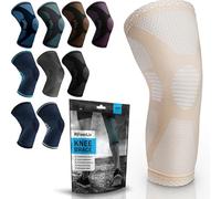 POWERLIX Knee Support for Women/Men, Knee Brace Compression Sleeve Support for Arthritis, Joint Pain, Ligament Injury, Meniscus Tear, ACL, MCL, Tendonitis, Running, Squats, Sports, Beige, Large