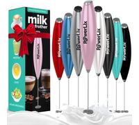 PowerLix Milk Frother Handheld Whisk - Electric Milk Frother Foamer with Stainless Steel Stand,15-20s, Powerful 19000rpm, Mini Drink Mixer Coffee Frother for Latte, Cappuccino, Hot Chocolate