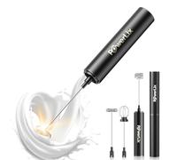 POWERLIX Pro 3-in-1 Handheld Milk Frother Electric - USB-C Rechargeable, 10,000 RPM Quick Whisk, Detachable Heads for Latte/Cappuccino/Egg Whites, Auto-Stop Safety, Portable Barista Tool