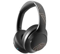 PowerLocus Bluetooth Headphones Over Ear, 50 Hours Playtime, 4 EQ Modes, Foldable Wireless Headphones with Microphone, HiFi Stereo, Lightweight & Wired Mode for Phone/Travel/PC (Black Gold)