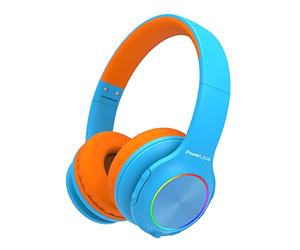 PowerLocus Kids Headphones, Bluetooth Headphones Over Ear for Kids with LED Lights, 94db Volume Limited Headphone, Micro SD/TF, Foldable with Hi-Fi Stereo,Built-in Mic for School/Tablet/Travel