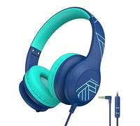 PowerLocus Kids Headphones Wired, 85/94dB Safe Volume Limit, with Mic | HD Stereo Sound, Music Sharing Function, Foldable, 3.5mm Jack, Over Ear Children Headphones for iPad/School/Tablet/Travel
