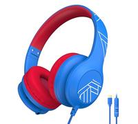 PowerLocus Kids Headphones Wired USB-C, 85/94dB Safe Volume Limit, with Mic | HD Stereo Sound, Music Sharing Function, Foldable, USB-C, Over Ear Children Headphones for iPad/School/Tablet/Travel