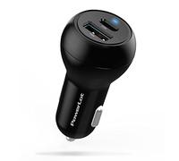 PowerLot 38W USB C Car Charger 2-Port, PD&QC 3.0 Mini USB Cigarette Lighter 20W+18W Compatible with iPhone 13/13 Mini/13 Pro/13 Pro Max/12 Series/11 Series/SE, Pixel 6/5/4/3, iPad, Galaxy S22/S20