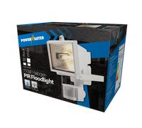 Powermaster S5892 150W IP44 Halogen PIR Floodlight - White (Lamp Not Included)